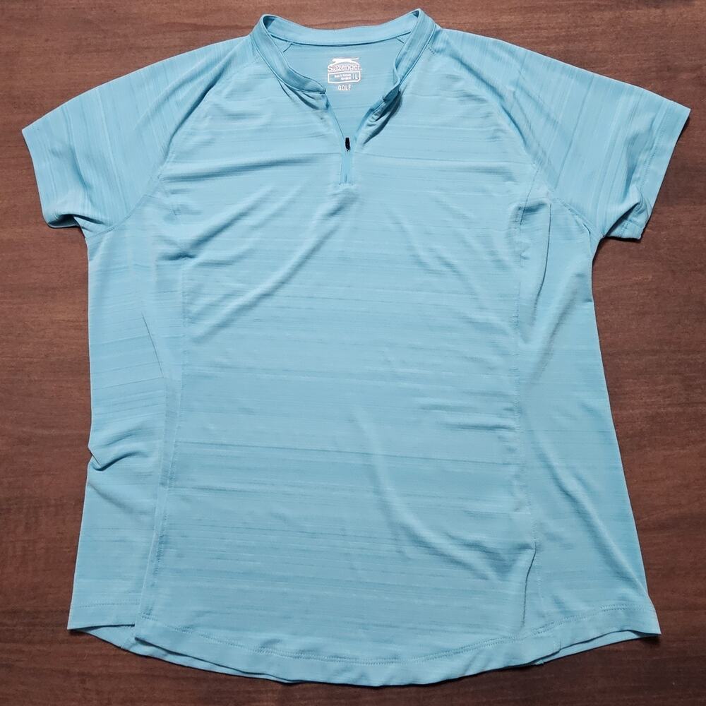 Slazenger Turquoise Golf Tennis Polo Women’s Size Large Shirt Aqua